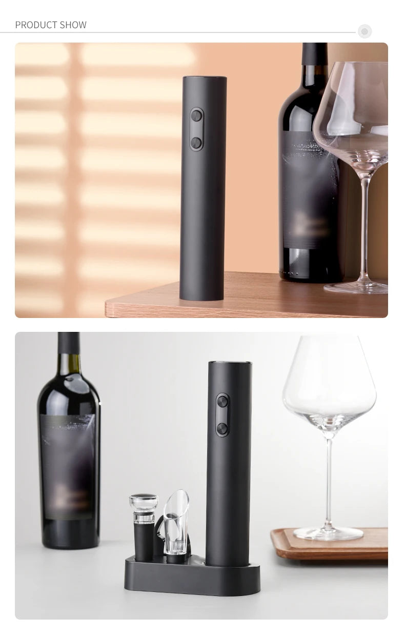Electric Wine Opener Set with Foil Cutter & Pourer