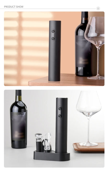 Electric Wine Opener Set with Foil Cutter & Pourer