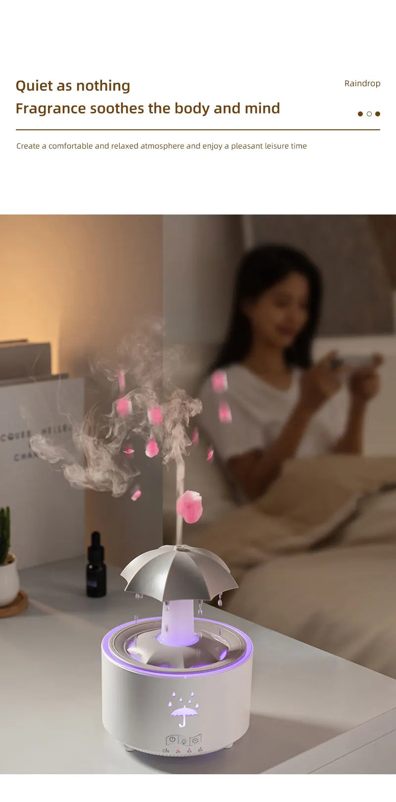 CloudRain Mist Diffuser – Raindrop Humidifier