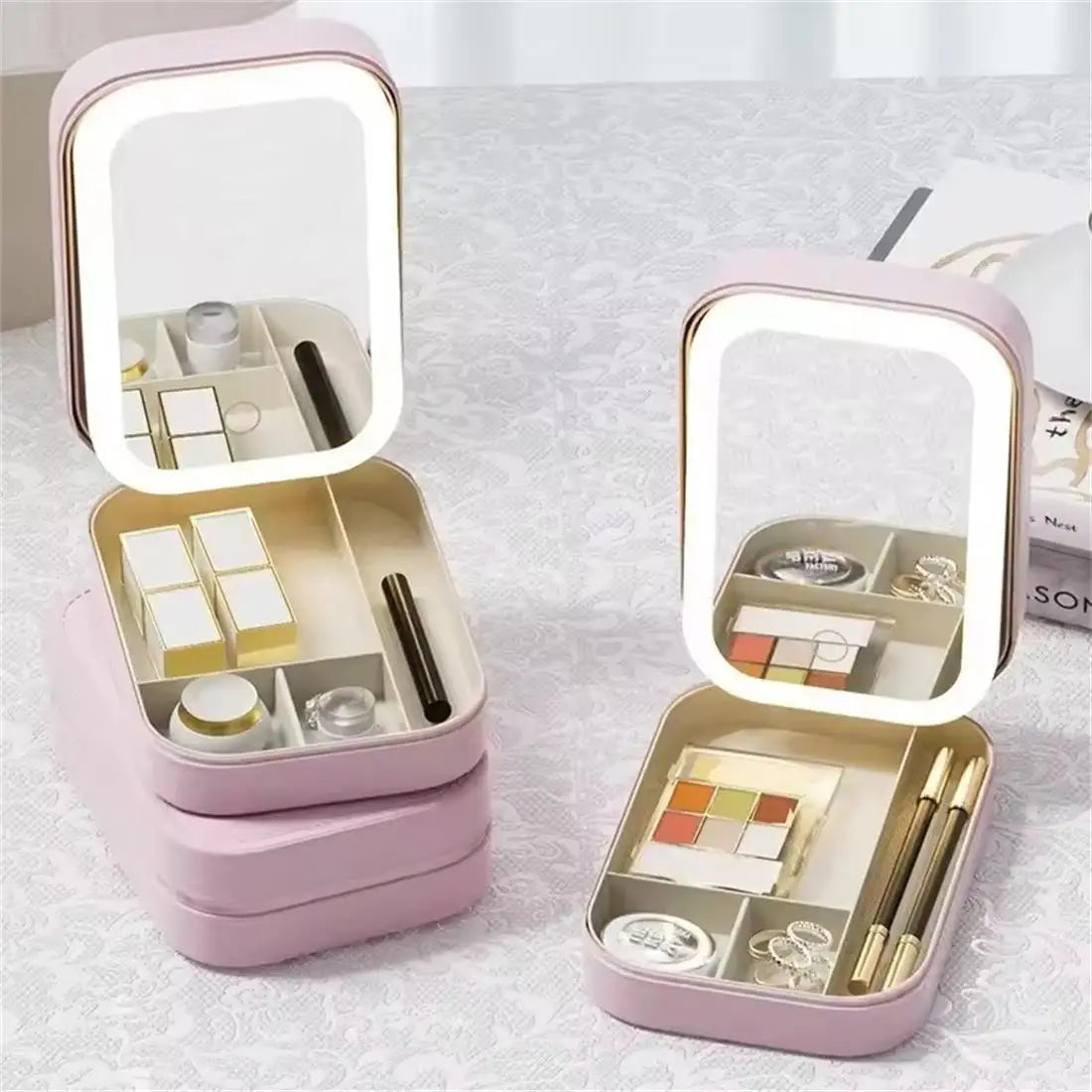 Mini LED Mirror Makeup Case