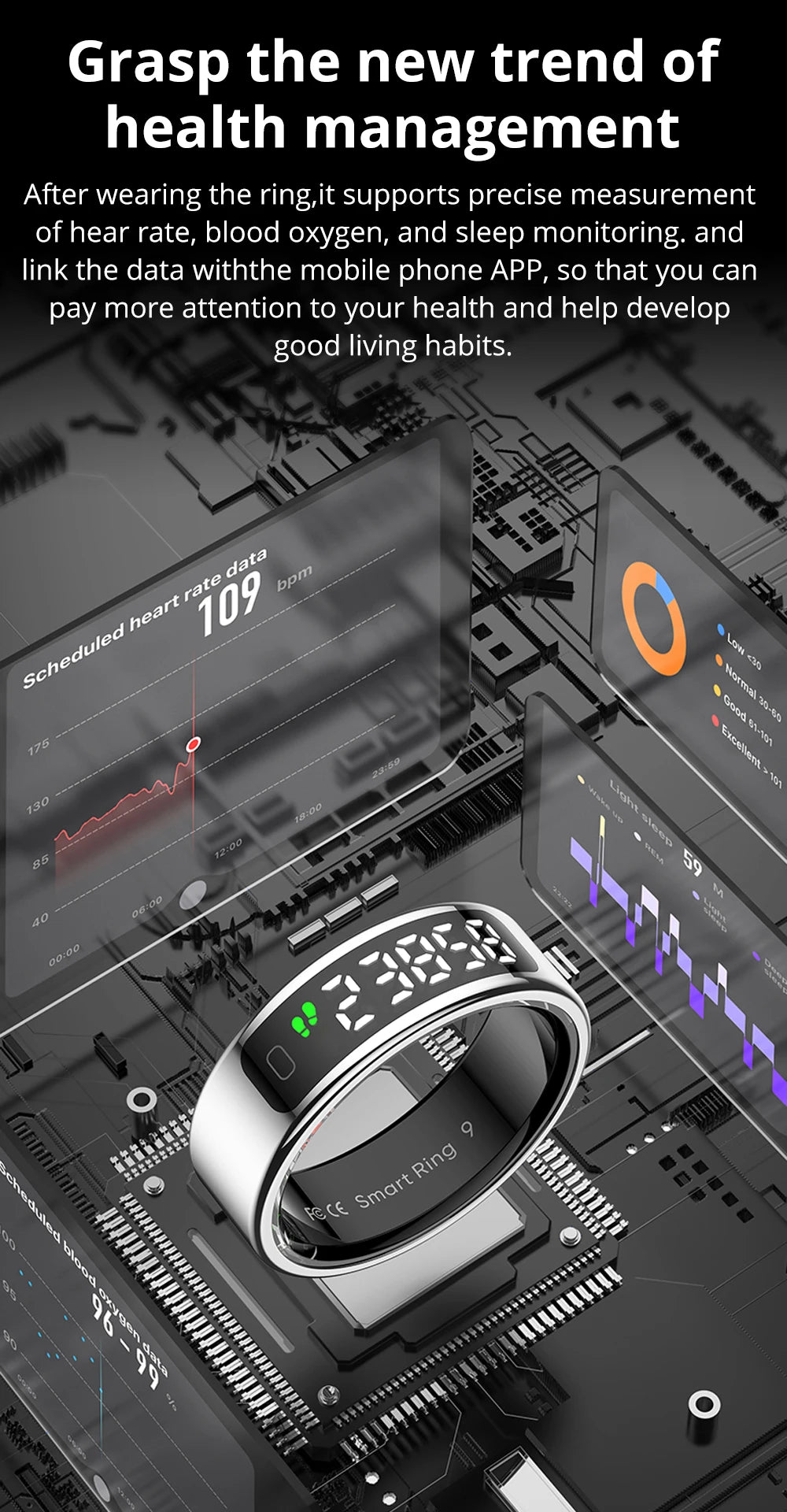 COLMI R12 Smart Ring with Display & Touch