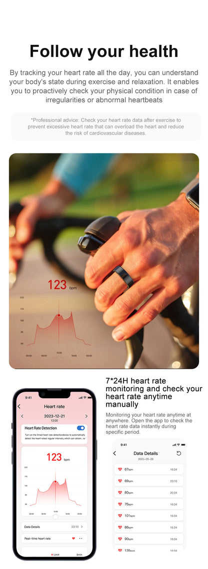 COLMI R02 Smart Ring – Military-Grade Titanium, 24/7 Health Monitoring, IP68 Waterproof