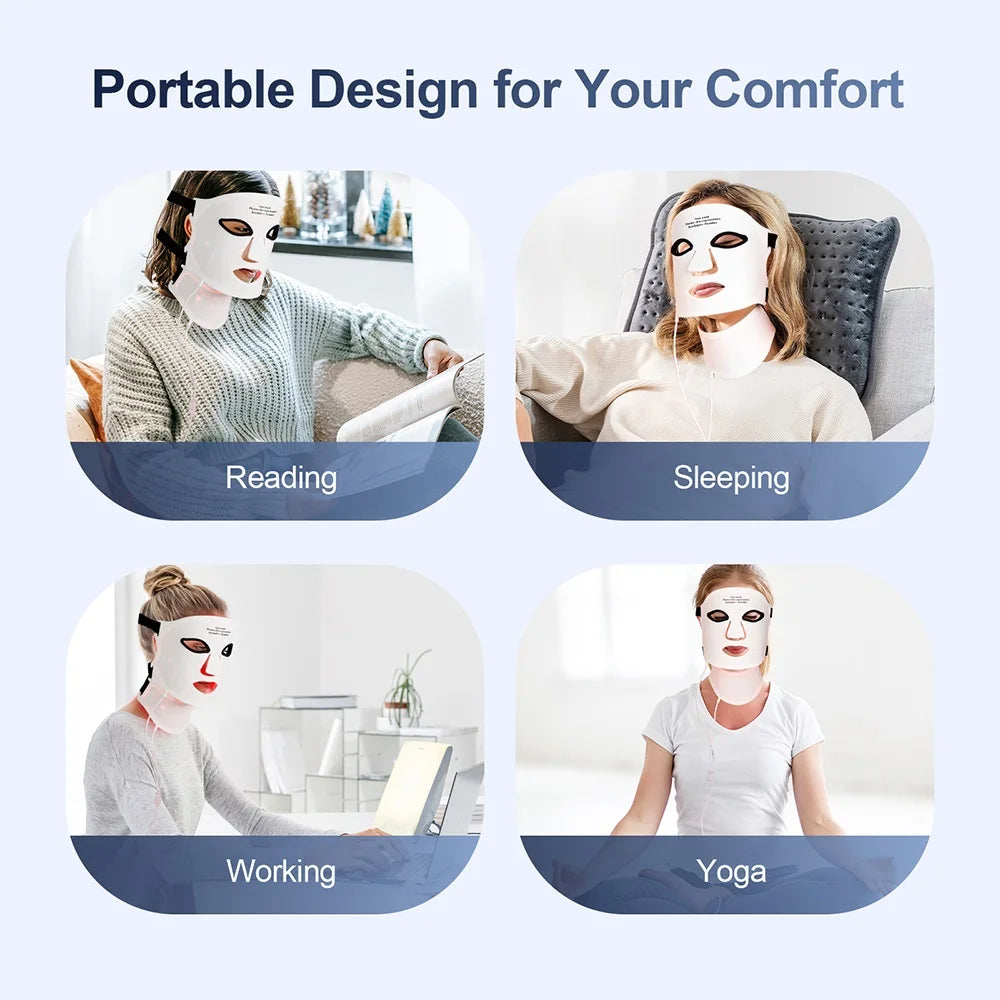 7-Color Wireless LED Face + Neck Mask