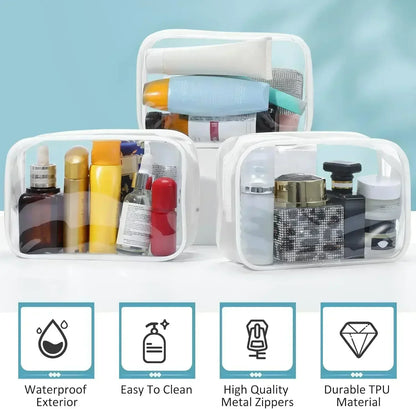 ClearGlow Transparent Travel Makeup Bag