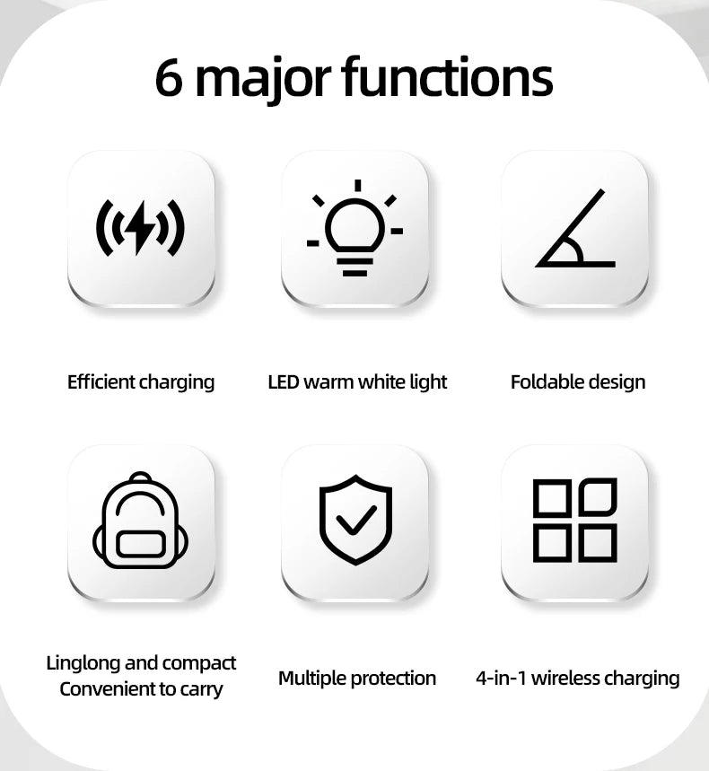 4-in-1 Qi2 Wireless Charging Dock with Night Light