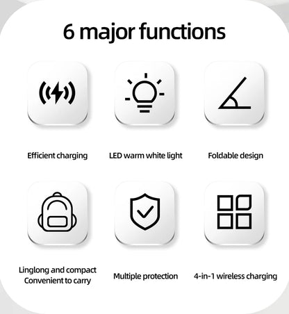 4-in-1 Qi2 Wireless Charging Dock with Night Light