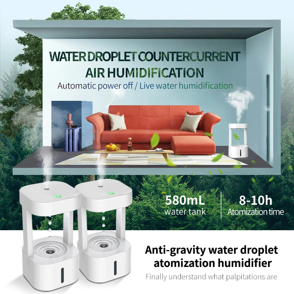 Anti-Gravity Water Drop Humidifier