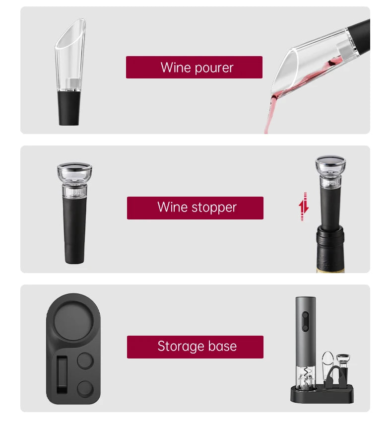 Electric Wine Opener Gift Set