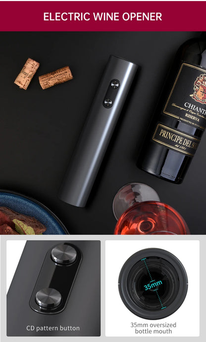 Electric Wine Opener Set with Foil Cutter & Pourer