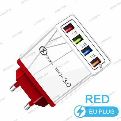 4-Port USB Fast Charger – Quick Charge 3.0 for All Devices