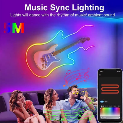RGBIC Neon USB LED Strip Light – Multi-Color Glow with App + Remote