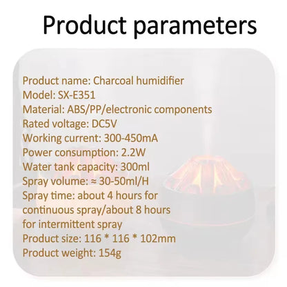 FlameGlow Charcoal Mist Humidifier