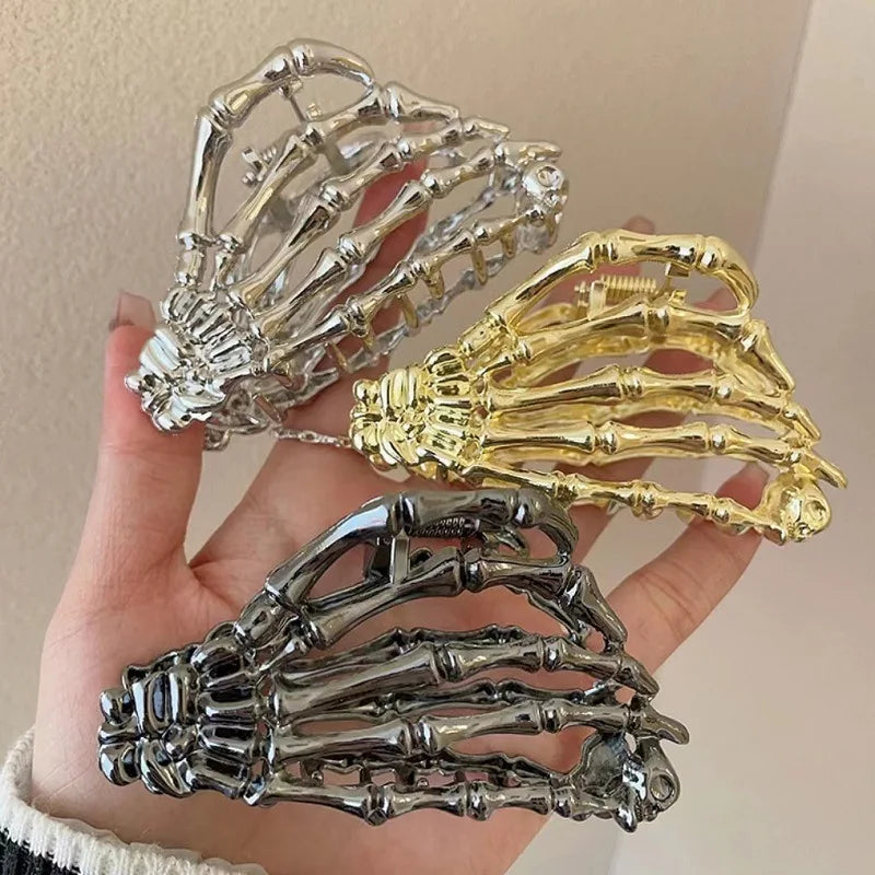 Retro Skeleton Hand Hair Claw