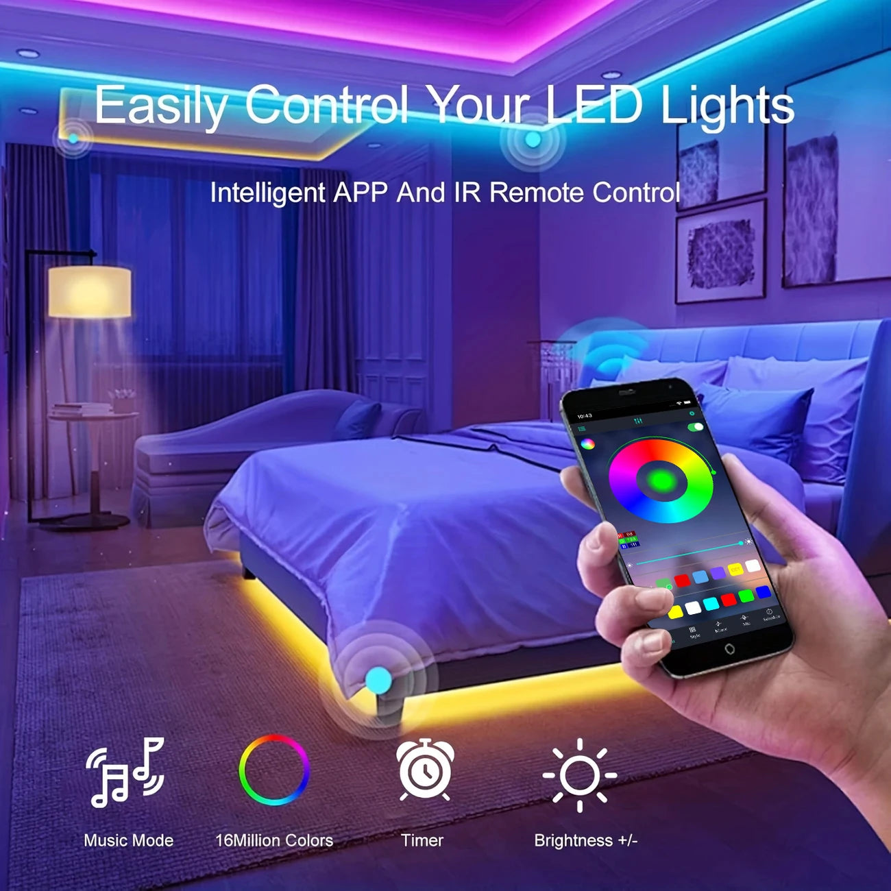 40M RGB LED Strip Lights with App & Remote
