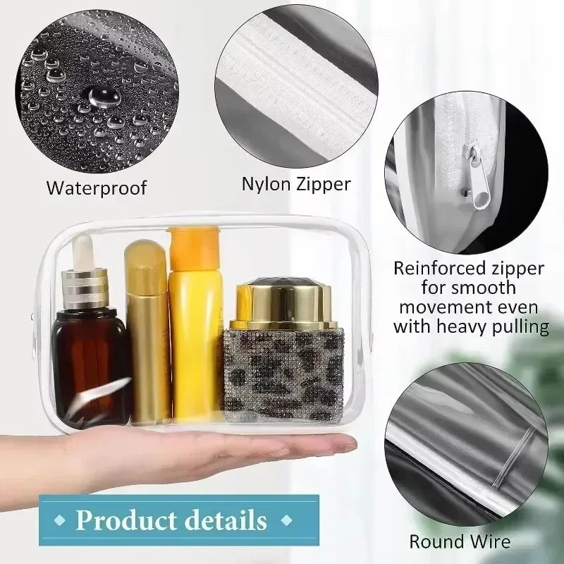 ClearGlow Transparent Travel Makeup Bag