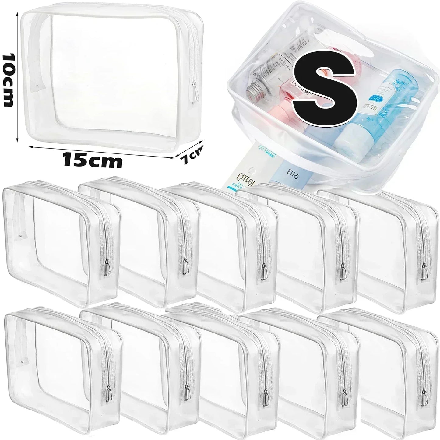 ClearGlow Transparent Travel Makeup Bag