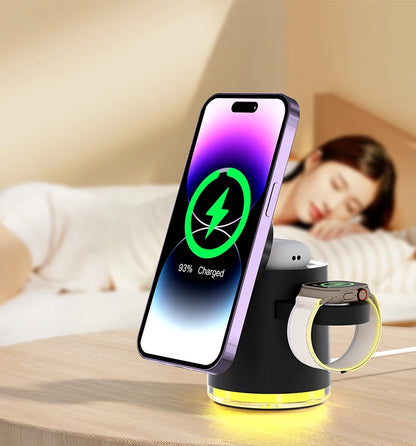 4-in-1 Qi2 Wireless Charging Dock with Night Light