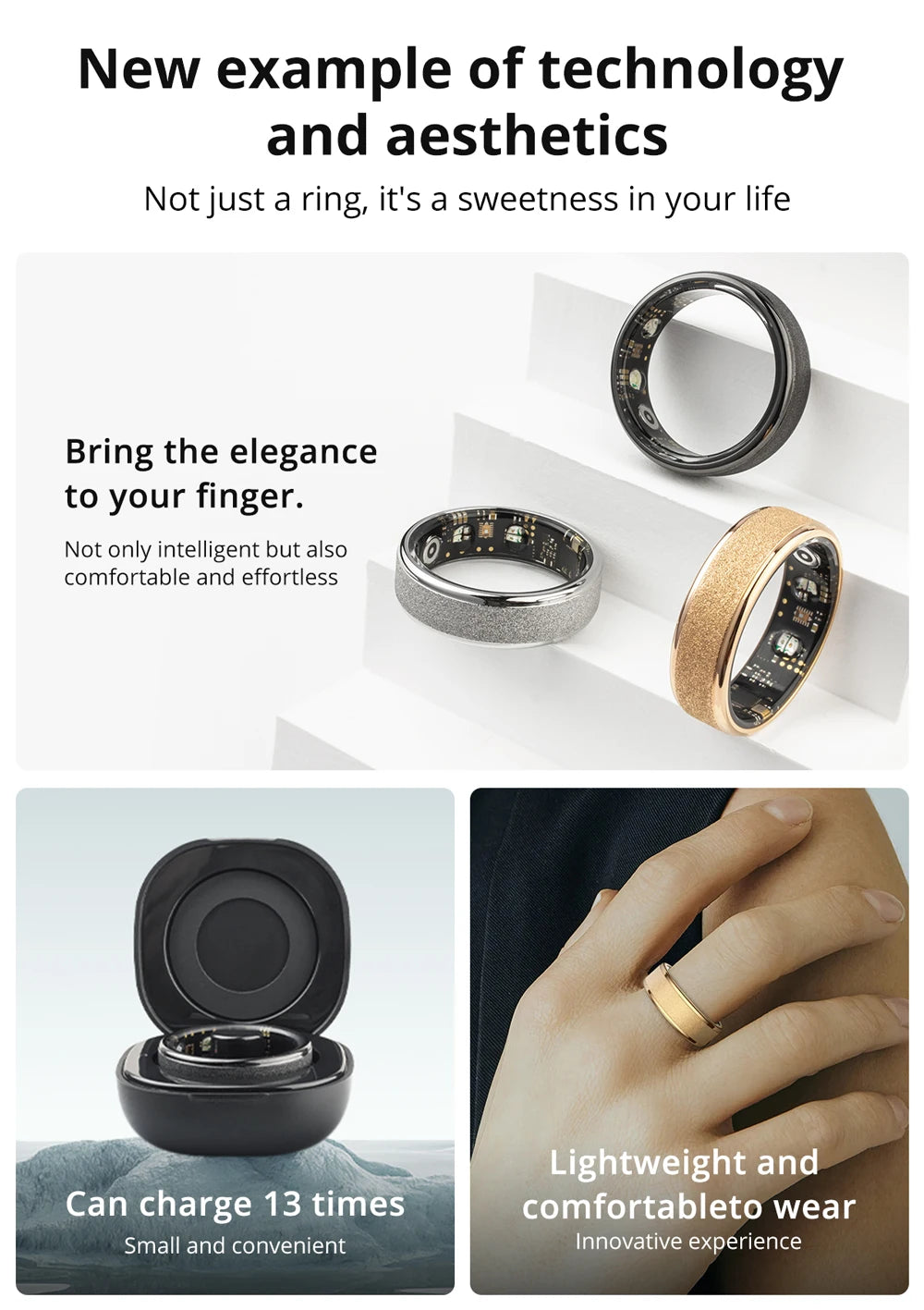 COLMI R10 Smart Ring with Charging Case – Sleek Health & Sleep Tracker for Men & Women