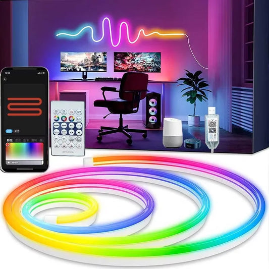 RGBIC Neon USB LED Strip Light – Multi-Color Glow with App + Remote