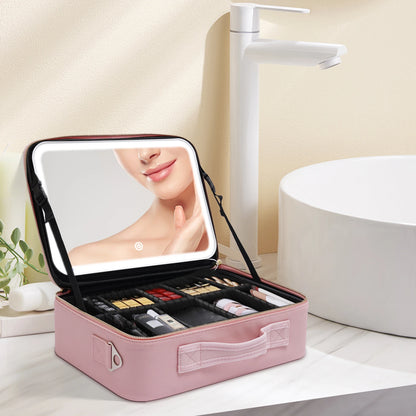 Smart LED Makeup Case with Mirror