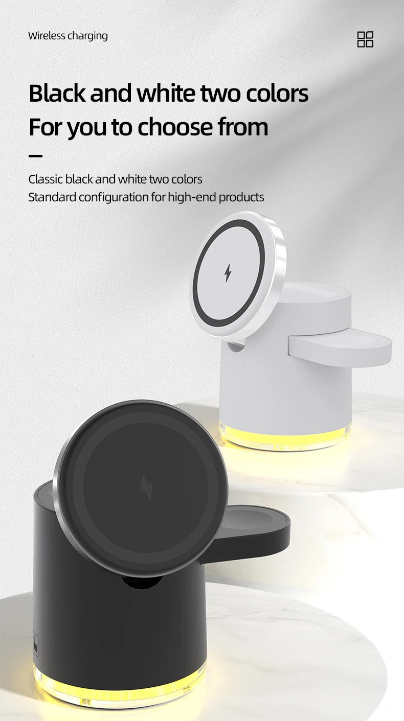 4-in-1 Qi2 Wireless Charging Dock with Night Light