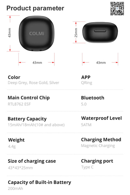 COLMI R10 Smart Ring with Charging Case – Sleek Health & Sleep Tracker for Men & Women