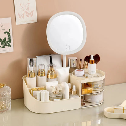 All-in-One Vanity Organizer with Drawers & Mirror
