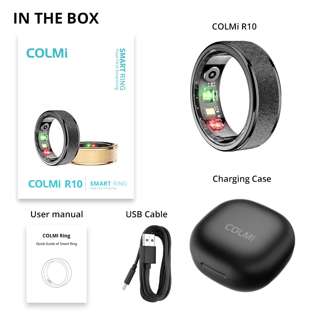 COLMI R10 Smart Ring with Charging Case – Sleek Health & Sleep Tracker for Men & Women