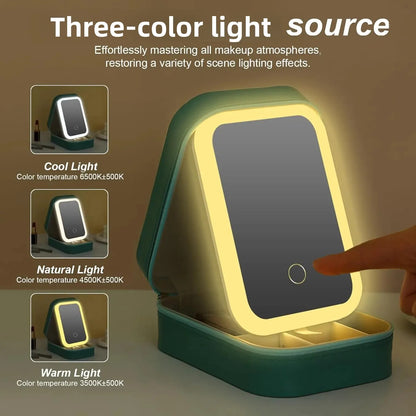 Mini LED Mirror Makeup Case
