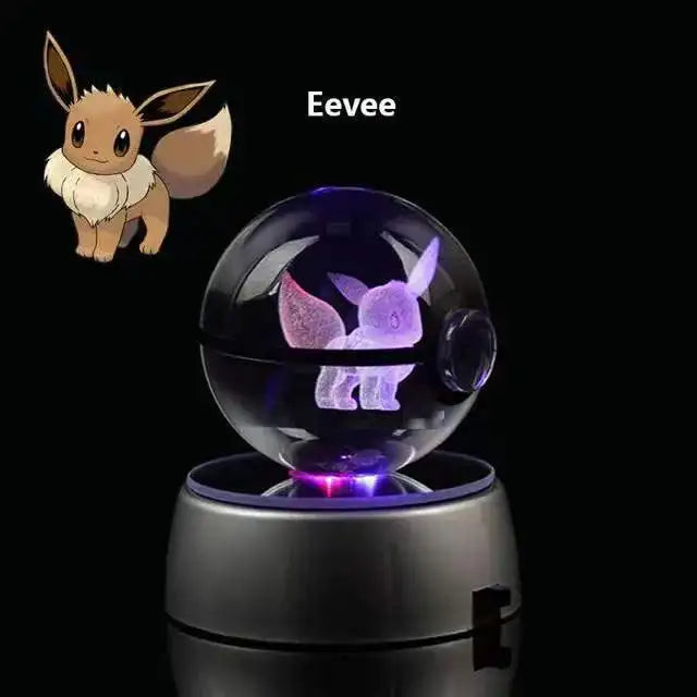 3D Pokémon Crystal Ball with LED Base