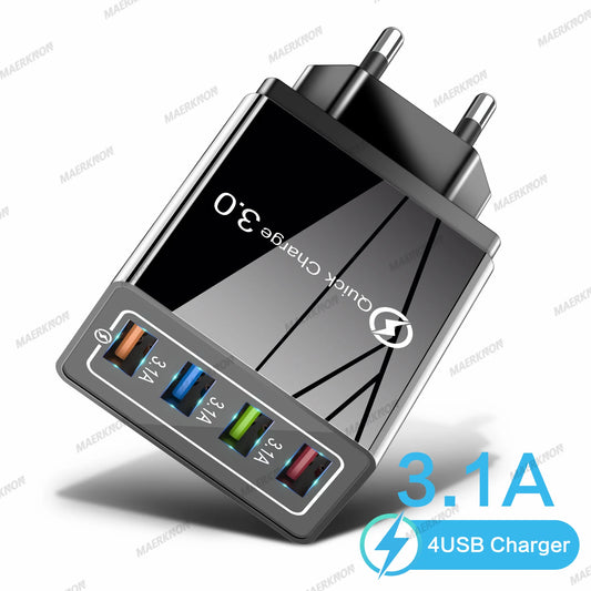 4-Port USB Fast Charger – Quick Charge 3.0 for All Devices