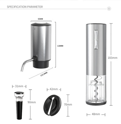 4-in-1 USB Rechargeable Wine Opener Set