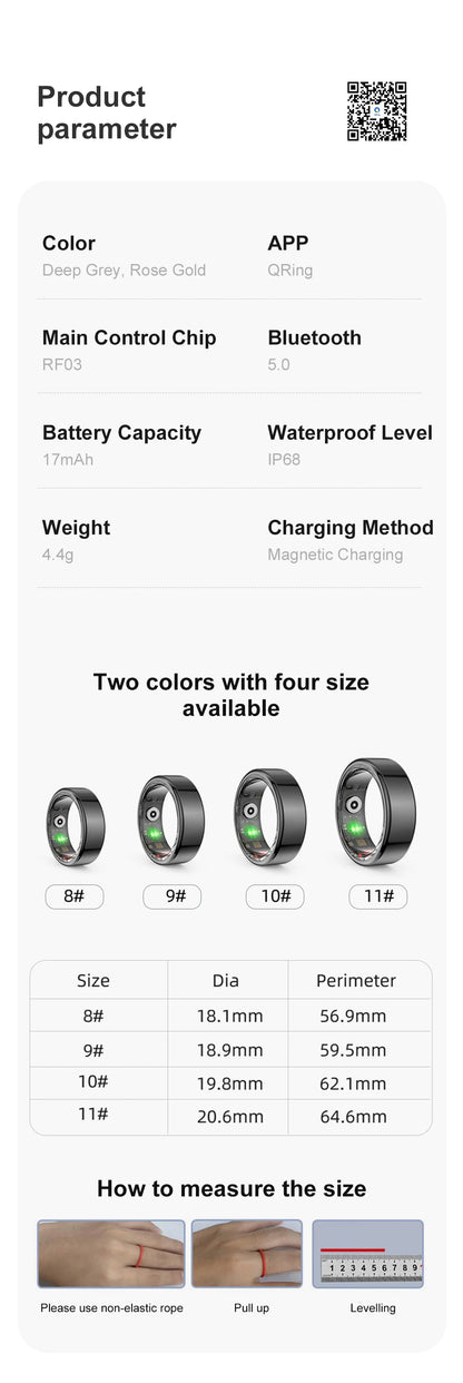 COLMI R02 Smart Ring – Military-Grade Titanium, 24/7 Health Monitoring, IP68 Waterproof