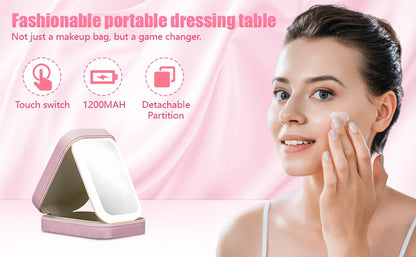 Mini LED Mirror Makeup Case