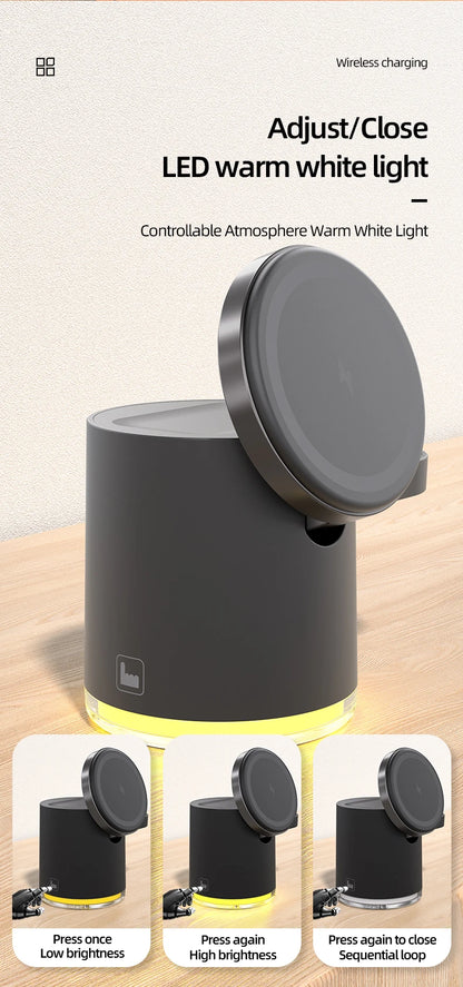 4-in-1 Qi2 Wireless Charging Dock with Night Light