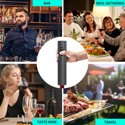 Electric Wine Opener Set with Foil Cutter & Pourer