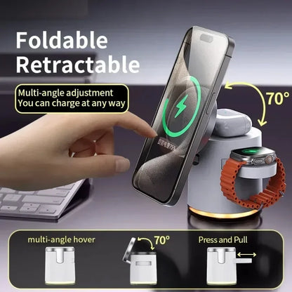 4-in-1 Qi2 Fast Wireless Charging Dock + Night Light – For iPhone, AirPods & Apple Watch