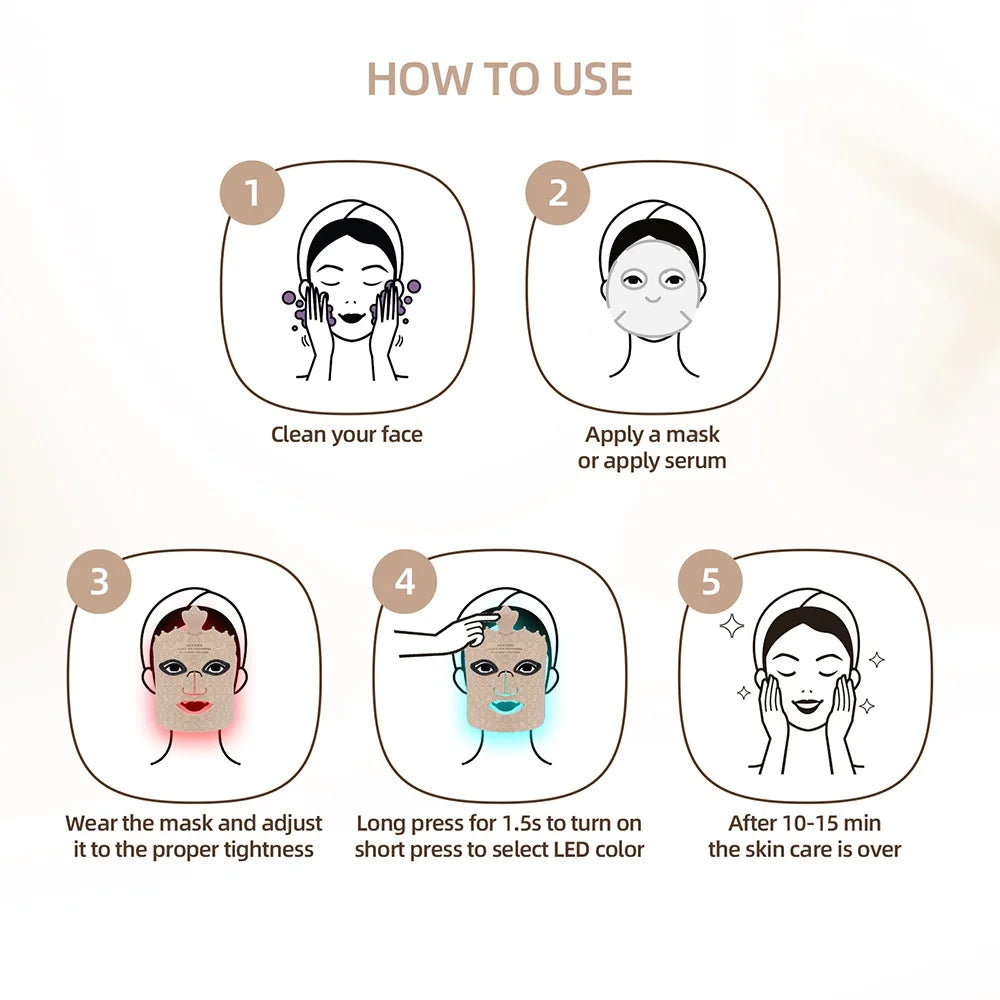 7-Color LED Face Mask – Wireless Red Light Therapy for Glowing & Youthful Skin