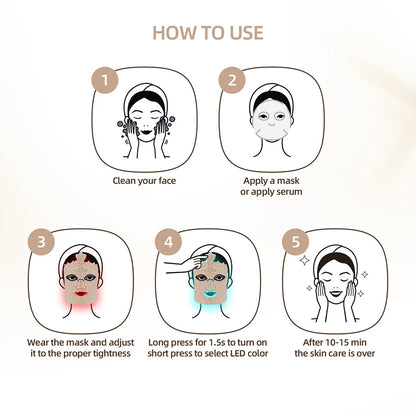 7-Color LED Face Mask – Wireless Red Light Therapy for Glowing & Youthful Skin