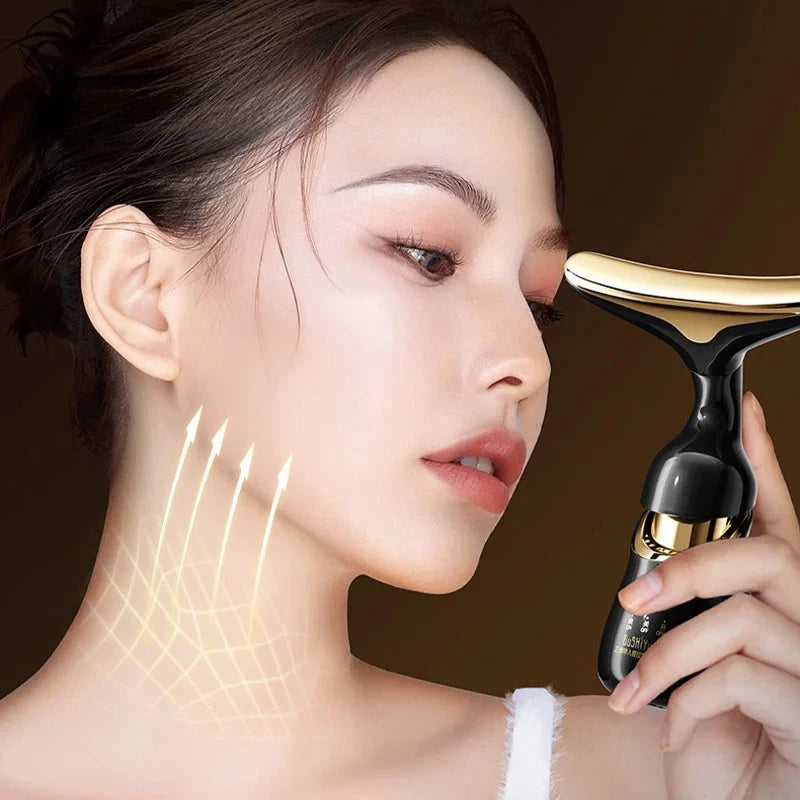 Microcurrent Facial Massager 3-in-1 — Lift & Firm Face, Neck & Eyes
