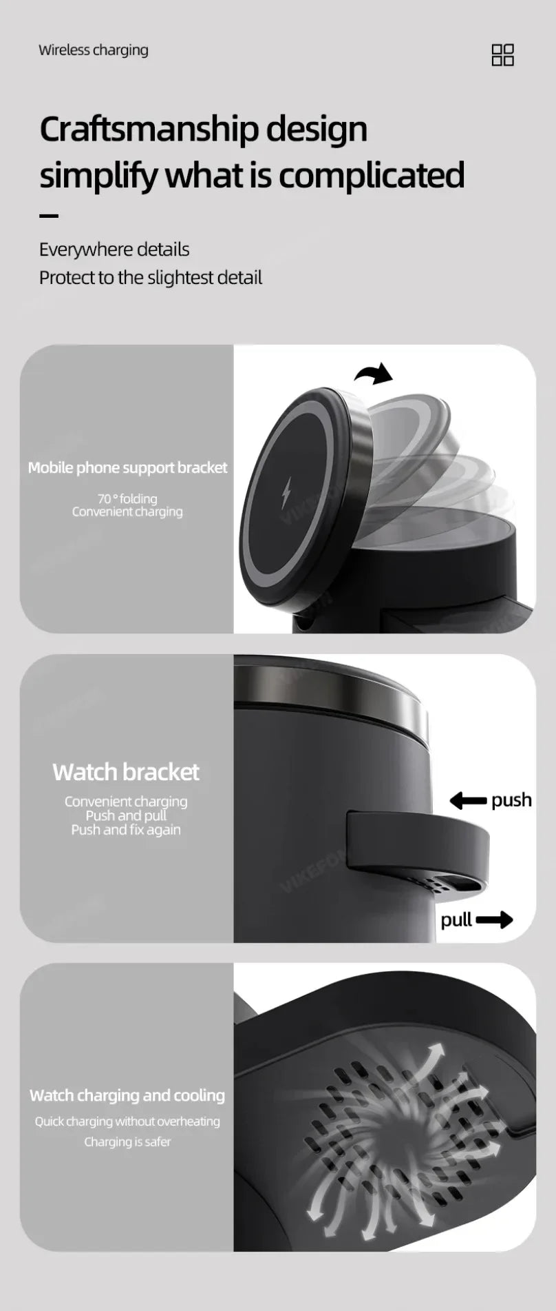 4-in-1 Qi2 Fast Wireless Charging Dock + Night Light – For iPhone, AirPods & Apple Watch