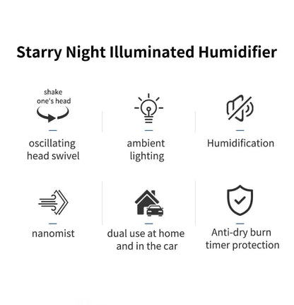 280ml Adjustable Mist Humidifier with Star Projection