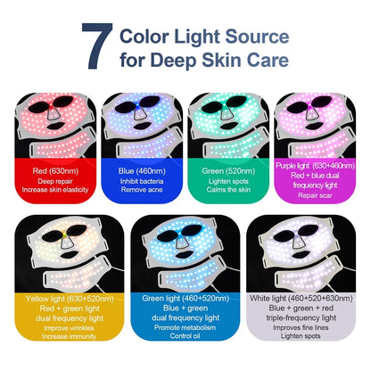 7-Color Wireless LED Face + Neck Mask