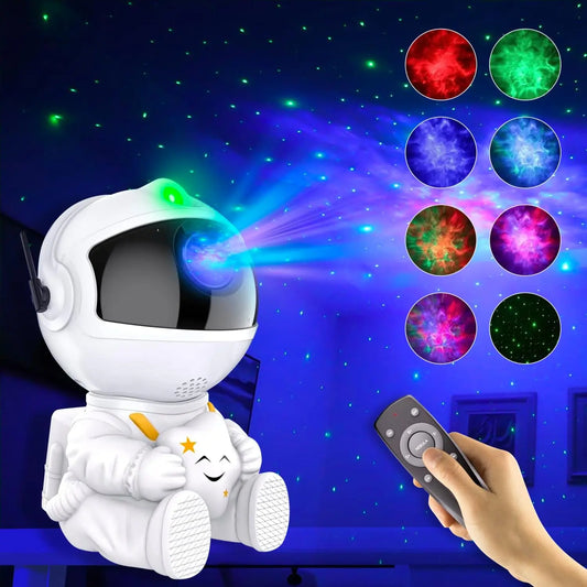 Astronaut Galaxy Projector Night Light – 360° Star Show for Kids