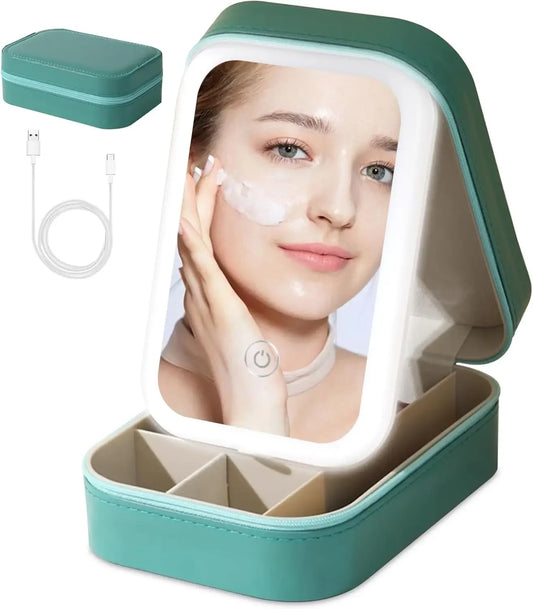 Mini LED Mirror Makeup Case