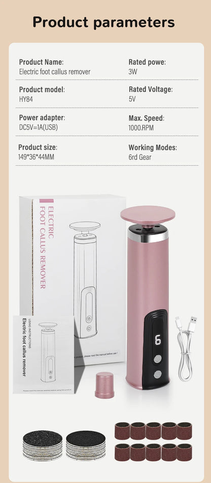 2-in-1 Electric Foot & Nail File – Rechargeable Callus Remover & Nail Polisher