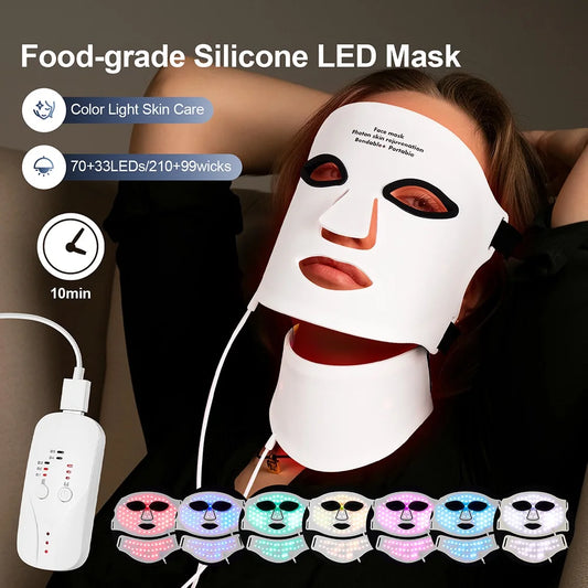 7-Color Wireless LED Face + Neck Mask