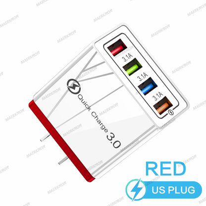 4-Port USB Fast Charger – Quick Charge 3.0 for All Devices