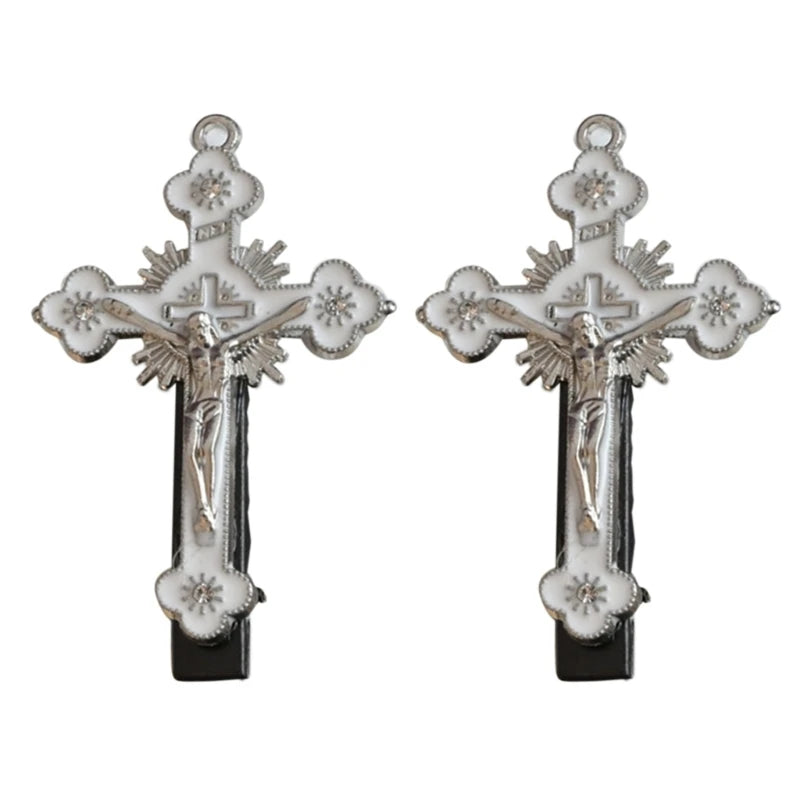 Punk Cross Skull Hair Clips - Halloween Special