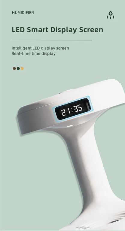 Anti-Gravity Water Drop Humidifier with Time Display
